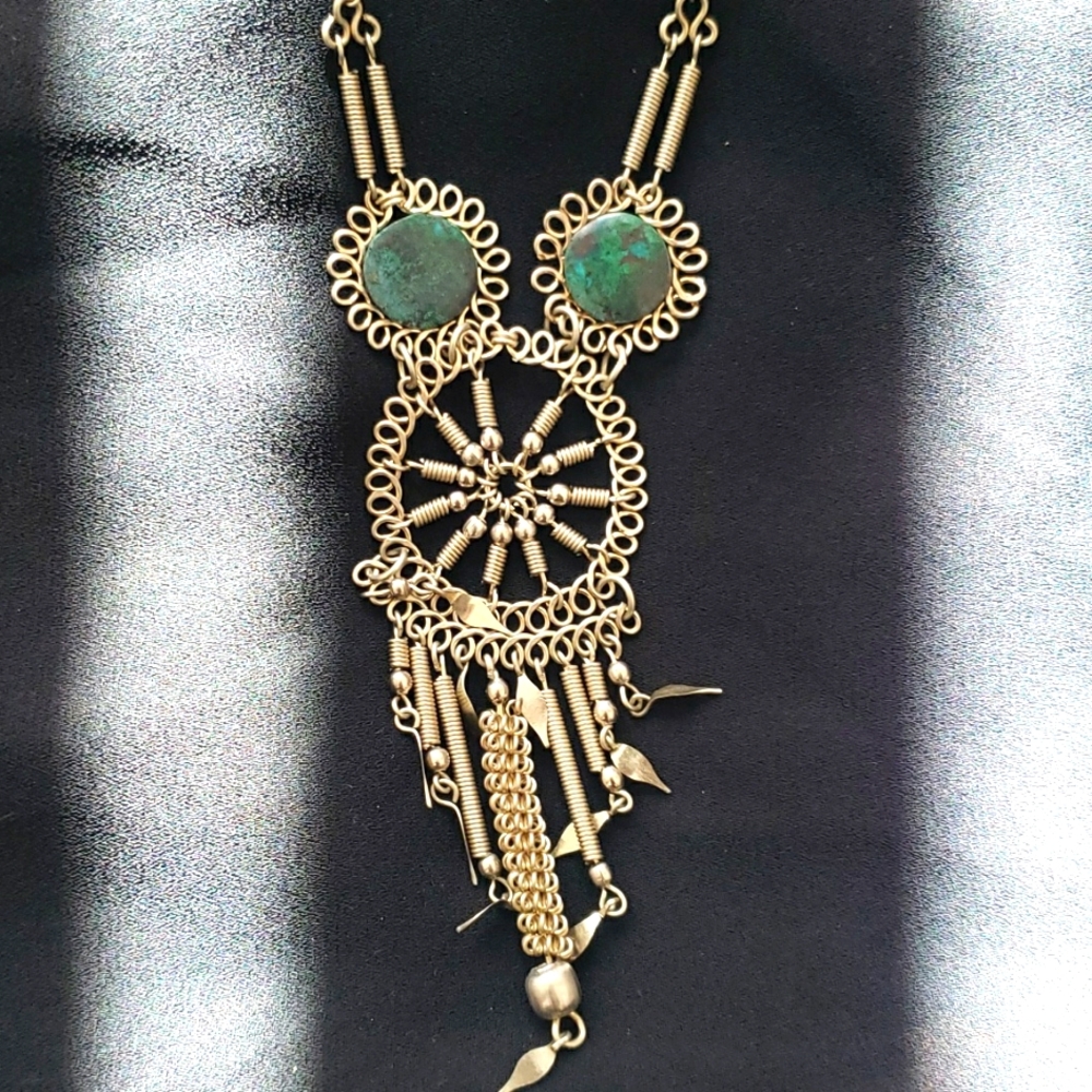 Silvertone Ethnic Style  Necklace 2